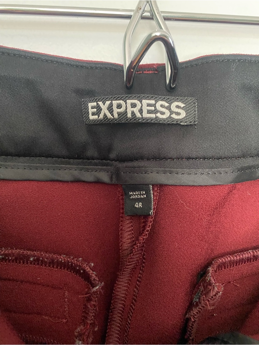 Express Women's Burgundy Skinny Ankle Pants - Picture 6 of 6
